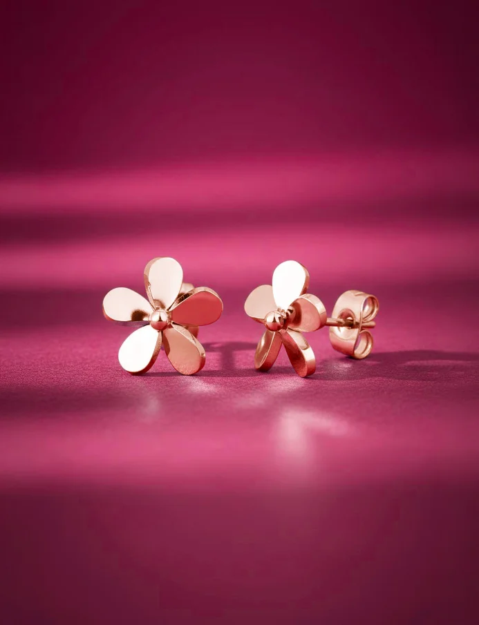 Uhani Fleurette Rosegold