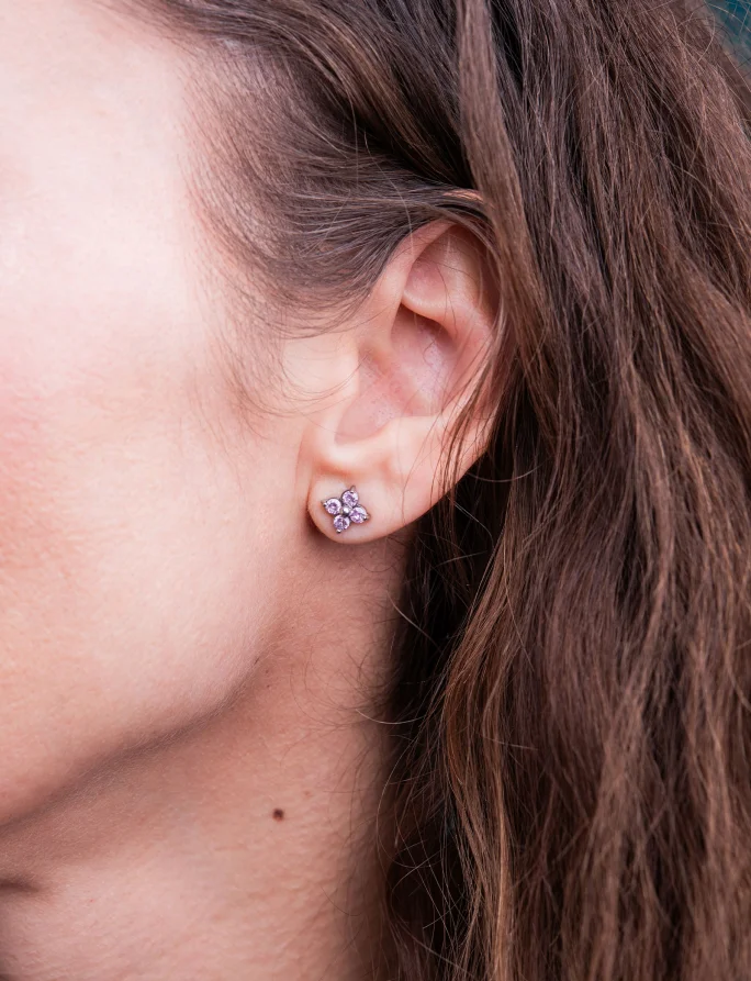 Uhani Kristel Silver